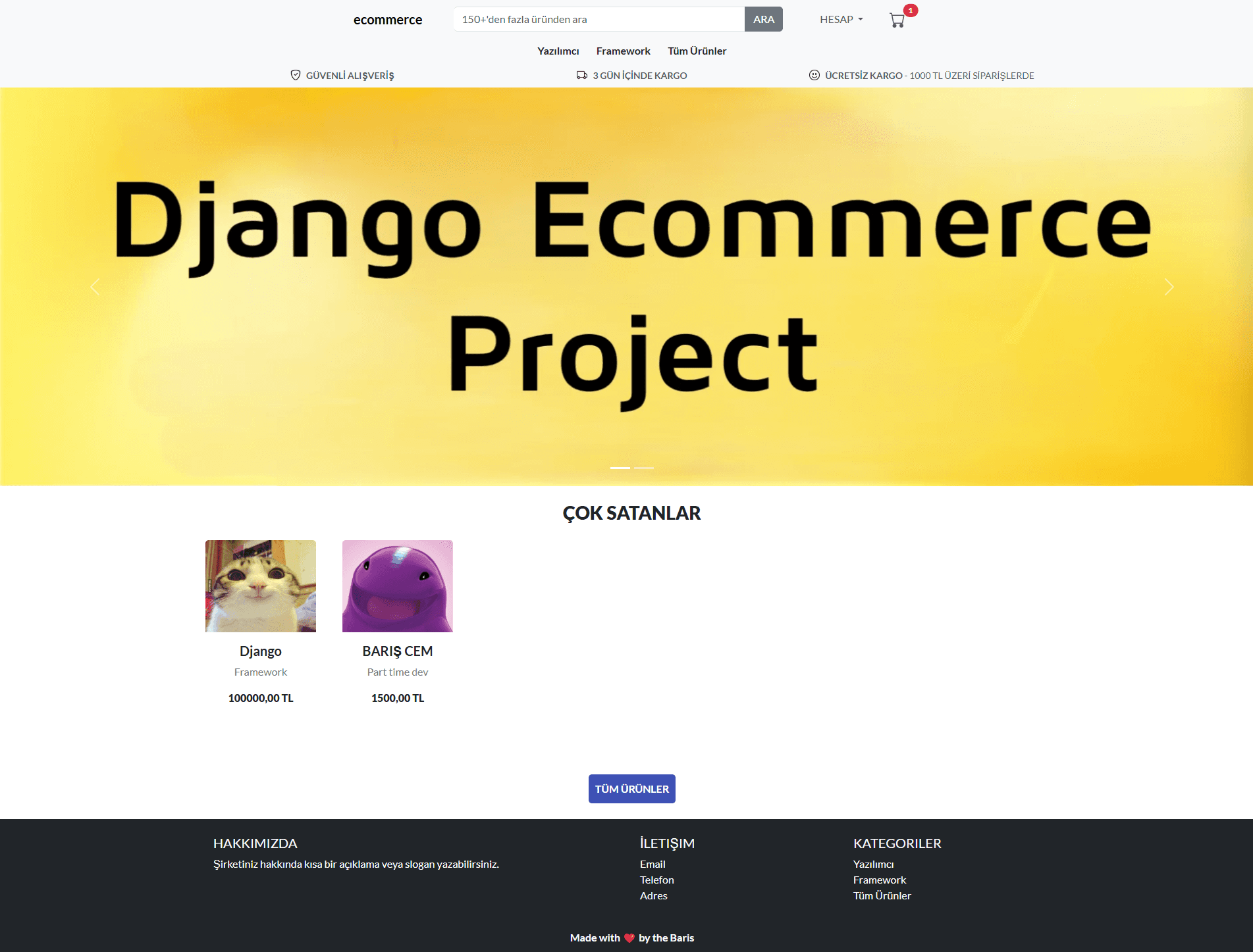 Django Framework ile E-ticaret Sitesi